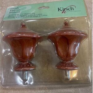 Kirsch Florone Finials in Rich Brown